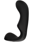 Pointed Vibrating Prostate Massager with Remote Control prostatavibrator i svart silikon mot vit bakgrund.