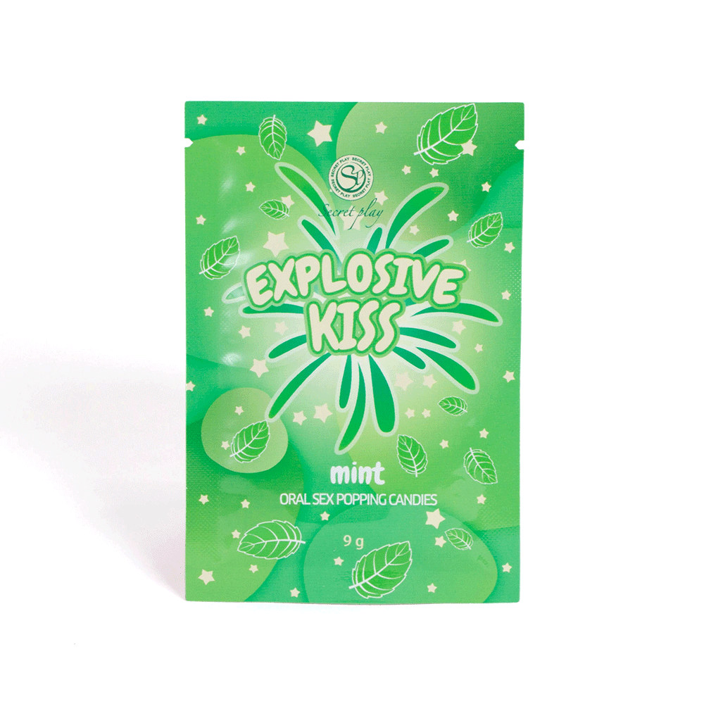 Secret Play Popping Candies Mint produktförpackning mot vit bakgrund. Lustly.se