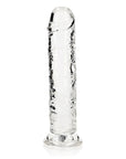 Baksida av RealRock Dildo with Suction Cup Clear 20cm mot vit bakgrund.