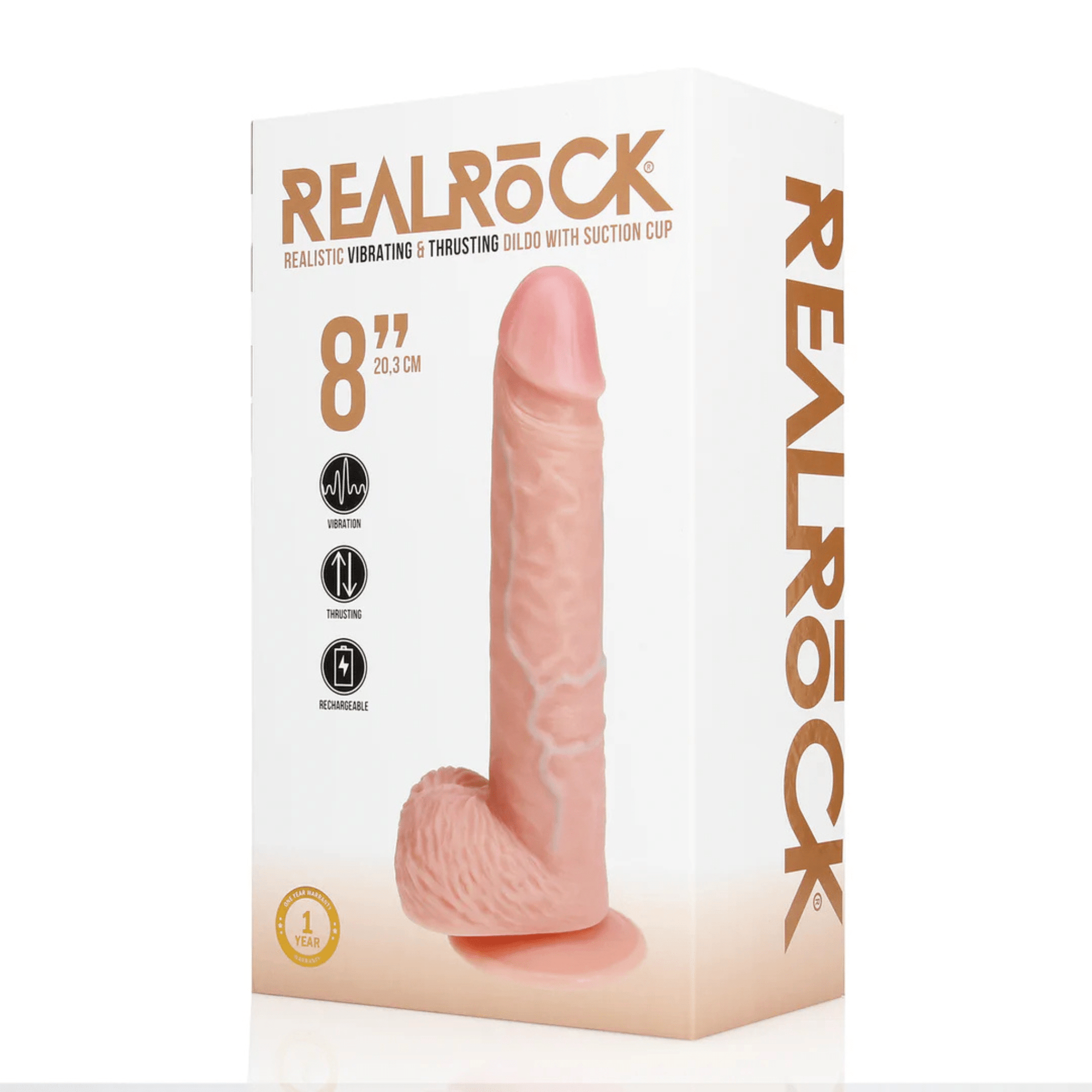 RealRock Vibrerande och Stötande Dildo 20,5cm Flesh - Lustly