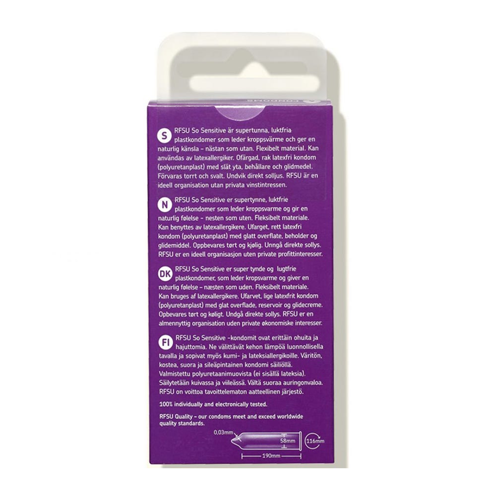 RFSU Sensitive 6 - pack Tunna & Latexfria Kondomer - Lustly