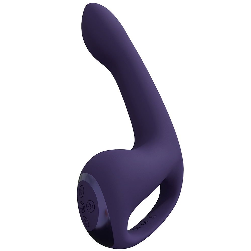 Riko Triple Thumper G-punktsvibrator Lila mot vit bakgrund. Köp G-punktsvibrator och klitorisstimulator på Lustly.se