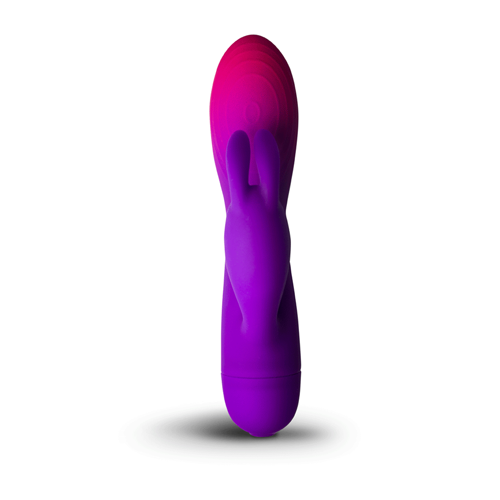 framsida av Rocks Off Glo-Girl Rabbitvibrator Lila