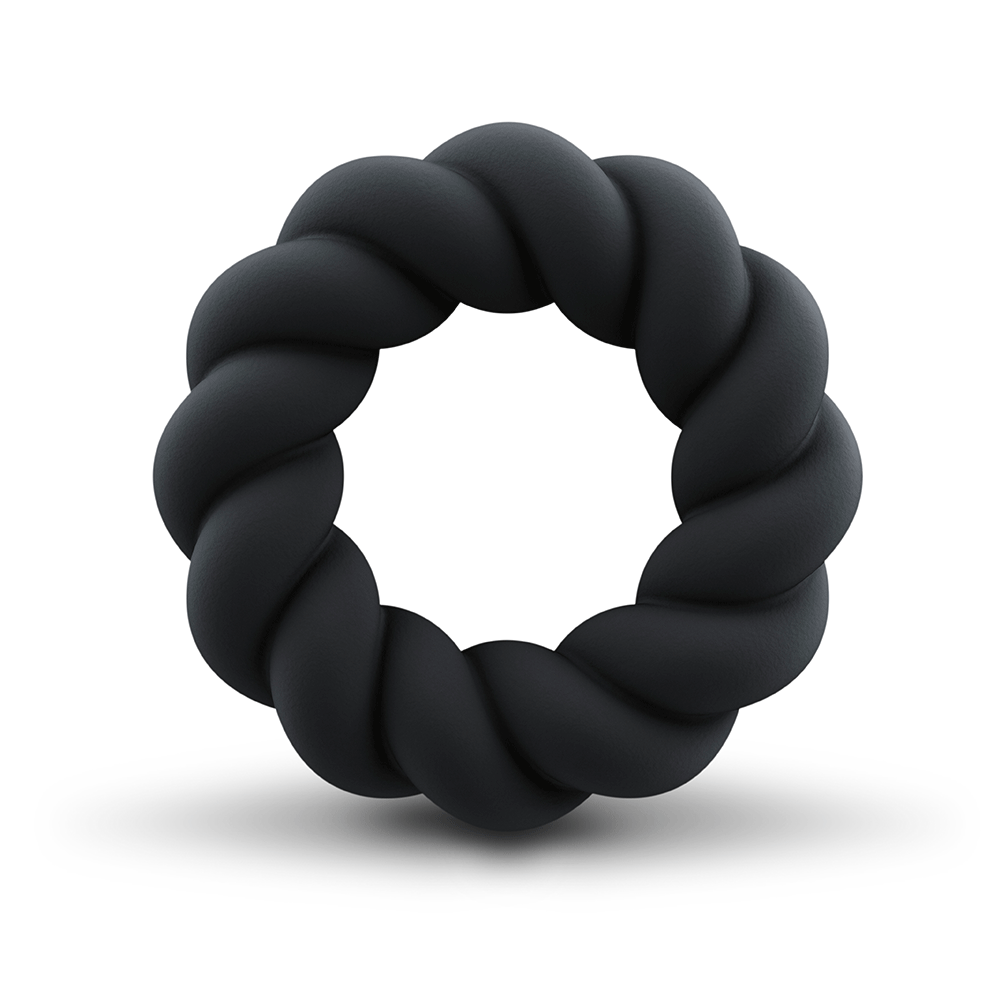 Framsida av Rocks-off Twist Liquid Silicone Ring mot vit bakgrund. Shoppa sexleksaker för män på Lustly.se