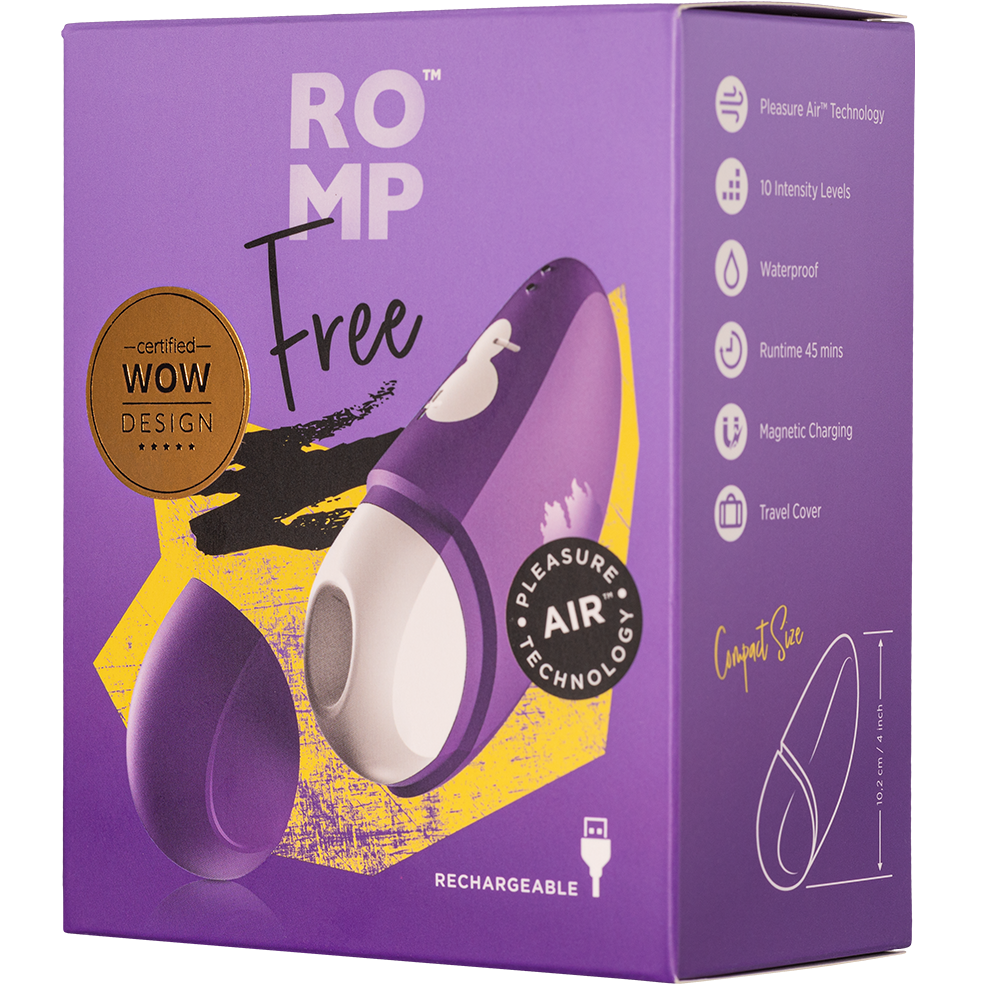 ROMP Free - Resevänlig lufttrycksvibrator kartong lila