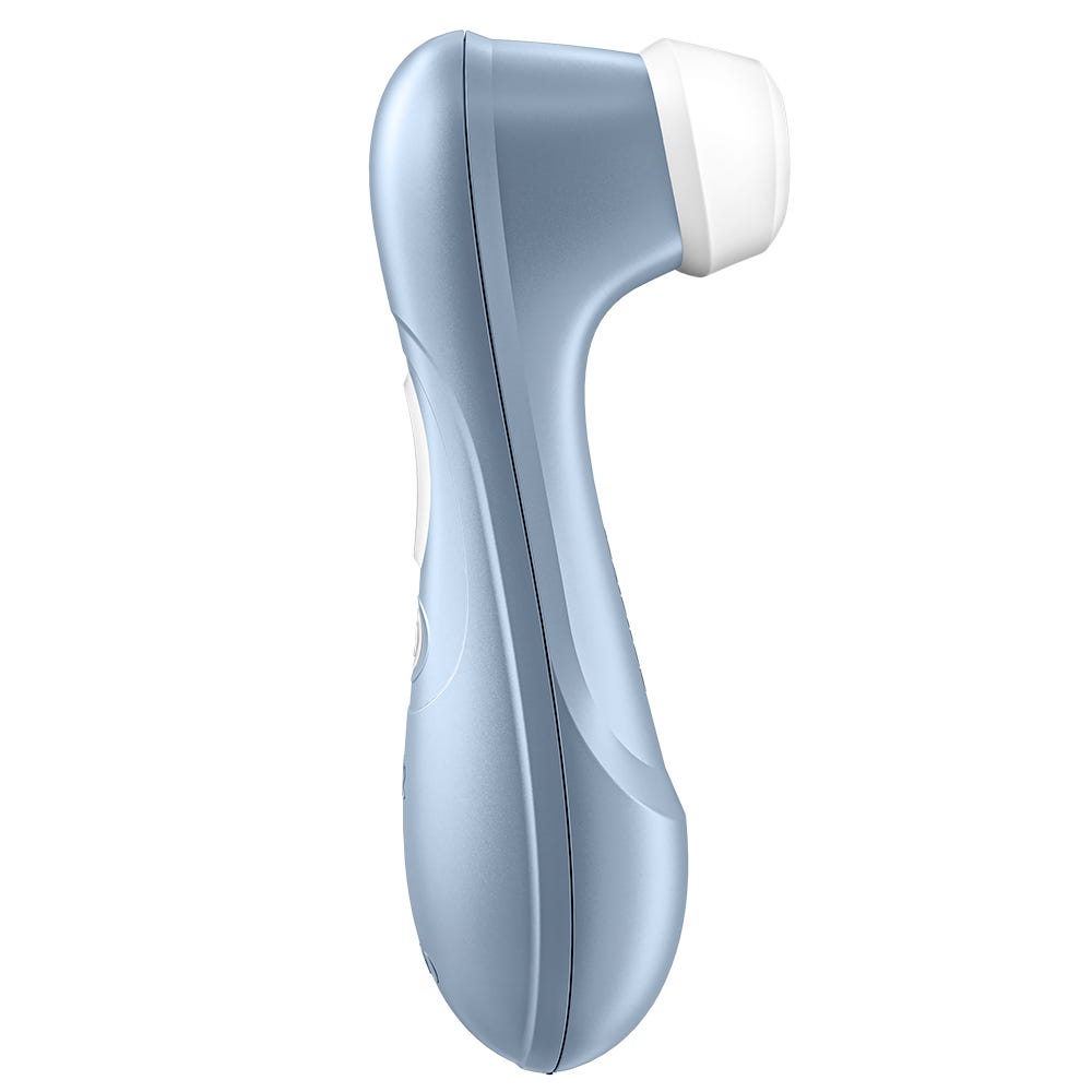 Satisfyer Pro 2 Next Generation Blue Lufttrycksvibrator med ett munstycke i silikon