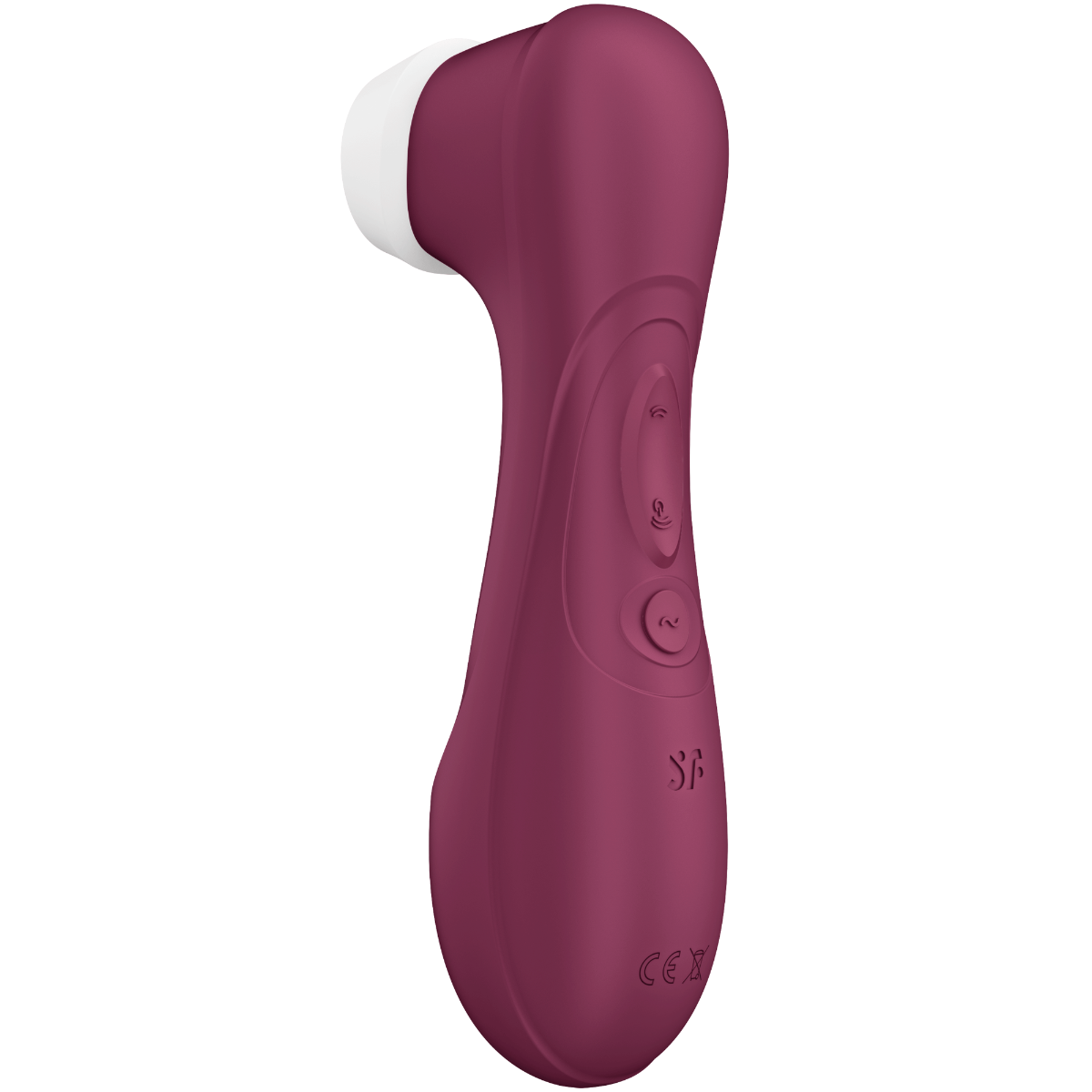 baksida av Satisfyer Pro 2 Generation 3 Connect App Red Wine Lufttrycksvibrator mot vit bakgrund