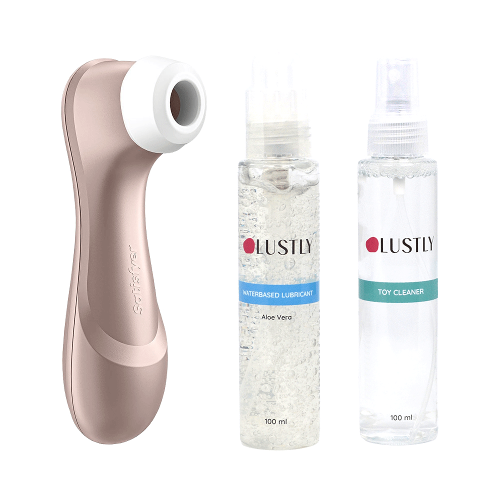 Köp Satisfyer Pro 2 Kit med vattenbaserat glidmedel 100ml och toy cleaner 100ml på Lustly.se