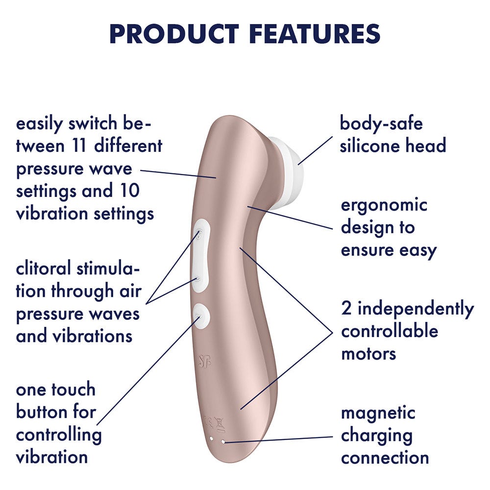 Satisfyer Pro 2 Vibration lufttrycksvibrator förklaring på engelska 