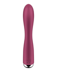 Baksida av Satisfyer Spinning Rabbit 1 Röd mot vit bakgrund.