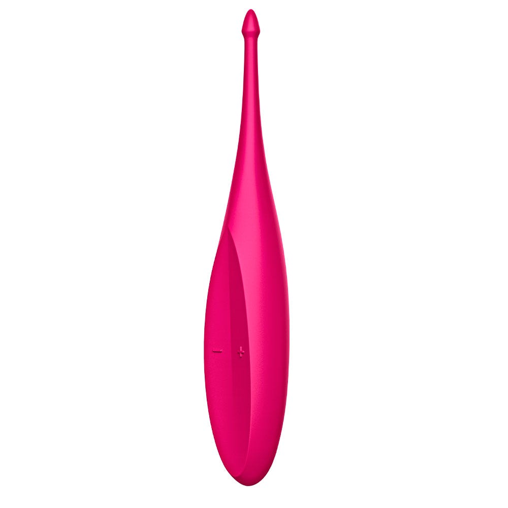 Satisfyer Twirling Fun Magenta Klitorisvibrator mot vit bakgrund. Köp vuxenleksaker för kvinnor på lustly.se