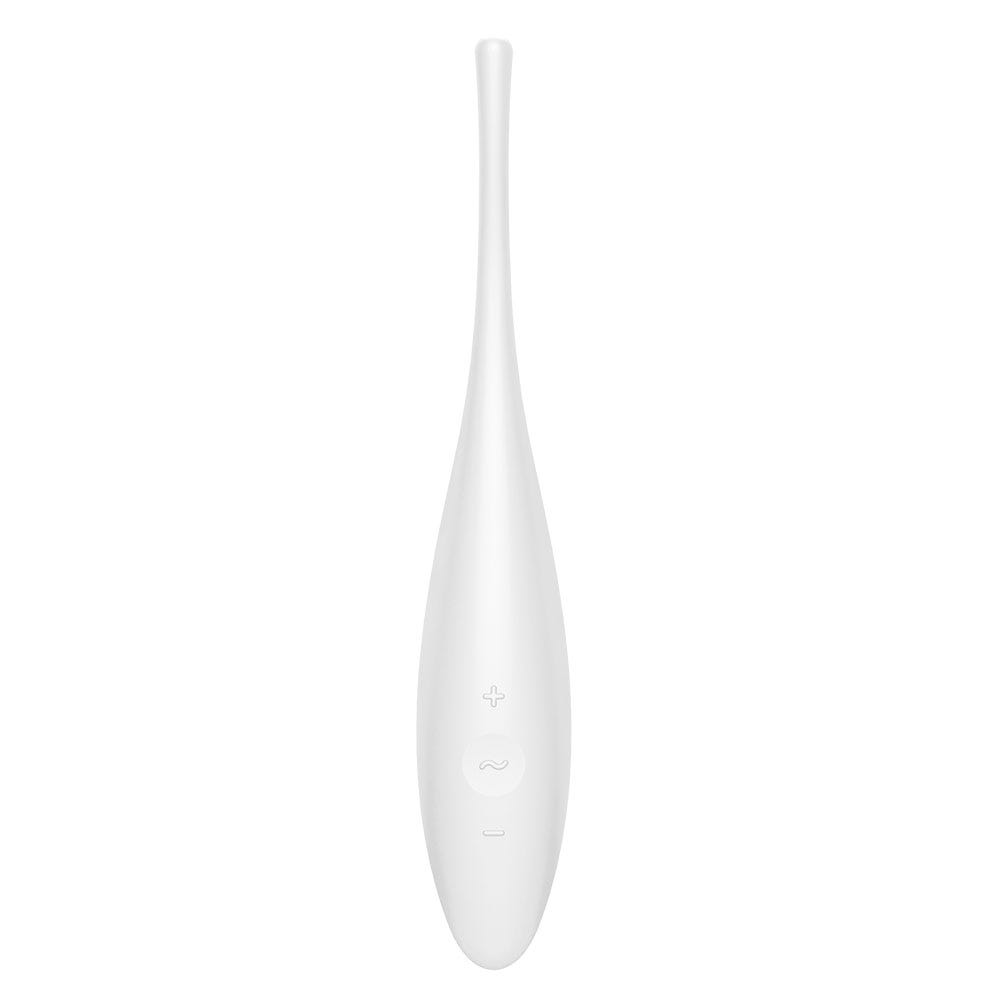 Satisfyer Twirling Joy ståendes mot vit bakgrund.