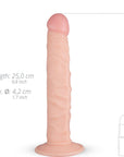 Scott Realistic Dildo dimensioner mot vit bakgrund.