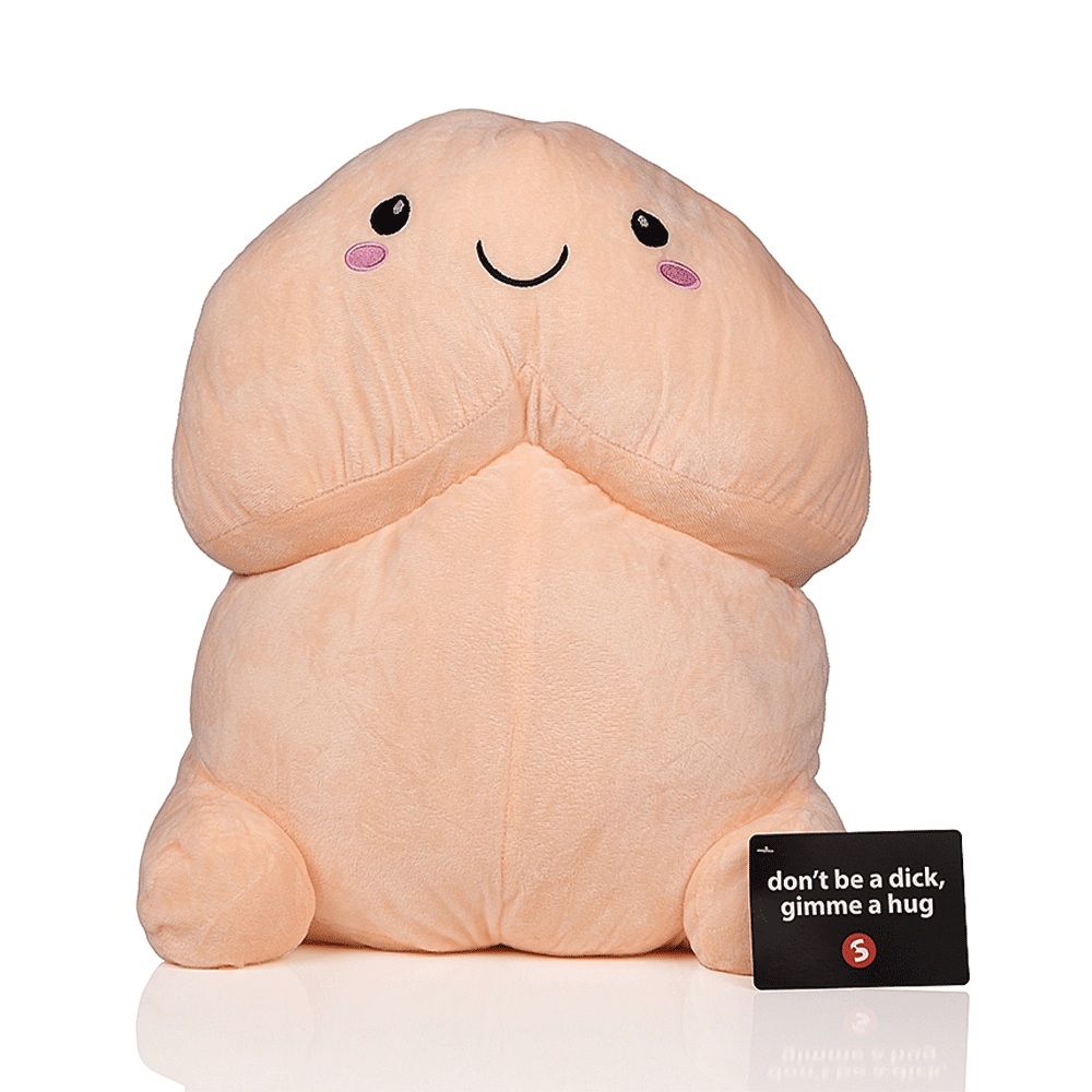 Short Penis Plushie 50cm mot vit bakgrund.