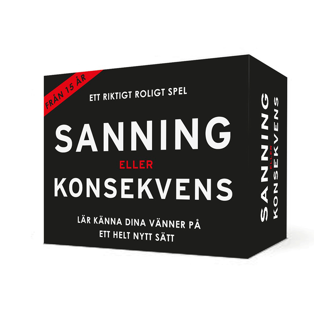 Spel Sanning Eller Konsekvens produktförpackning mot vit bakgrund.