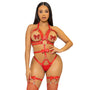 Studded O - ring Harness Teddy - Lustly