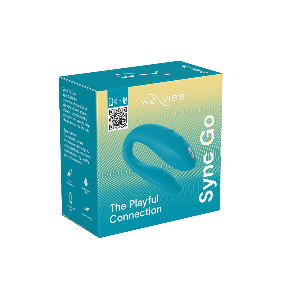 Sync Go Turquoise produktförpackning mot vit bakgrund.