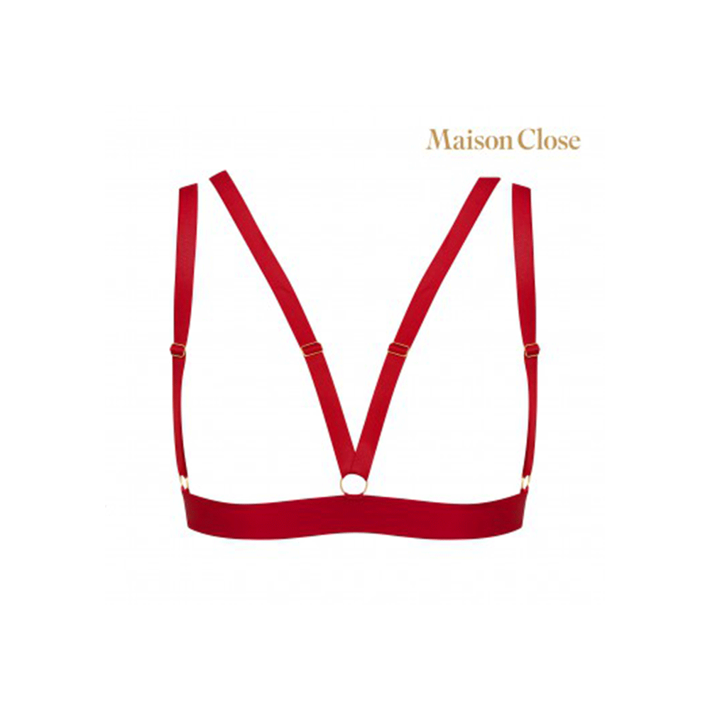 Tapage Nocturne Naked Triangle Bra Red. Framsida. Vit bakgrund.