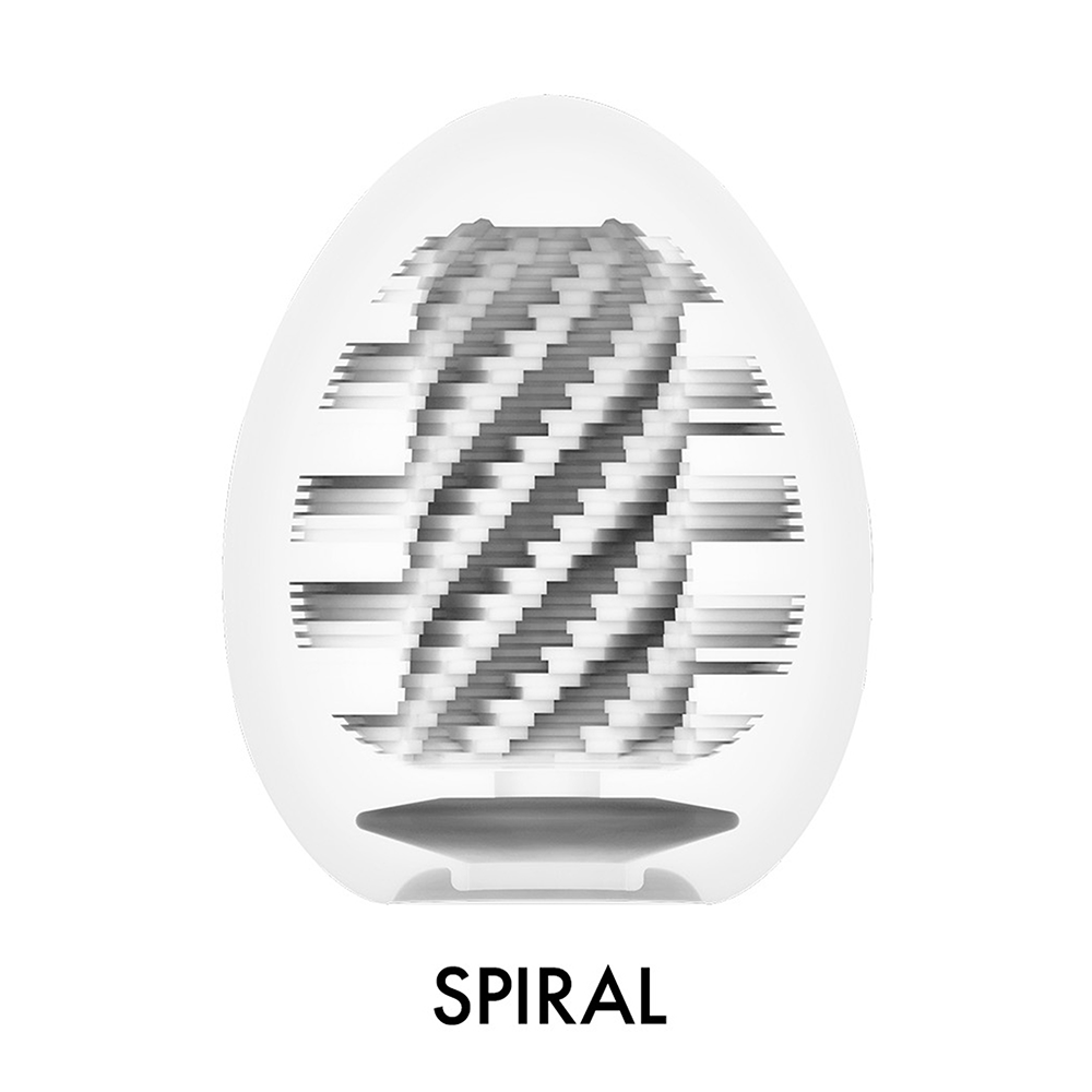 Insidan av Tenga Egg Spiral mot vit bakgrund. Köp runkägg och sexleksaker för män på Lustly.se