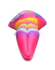 Unicorn Tongue Glow in the Dark Silicone Dildo framsida liggandes mot vit bakgrund.