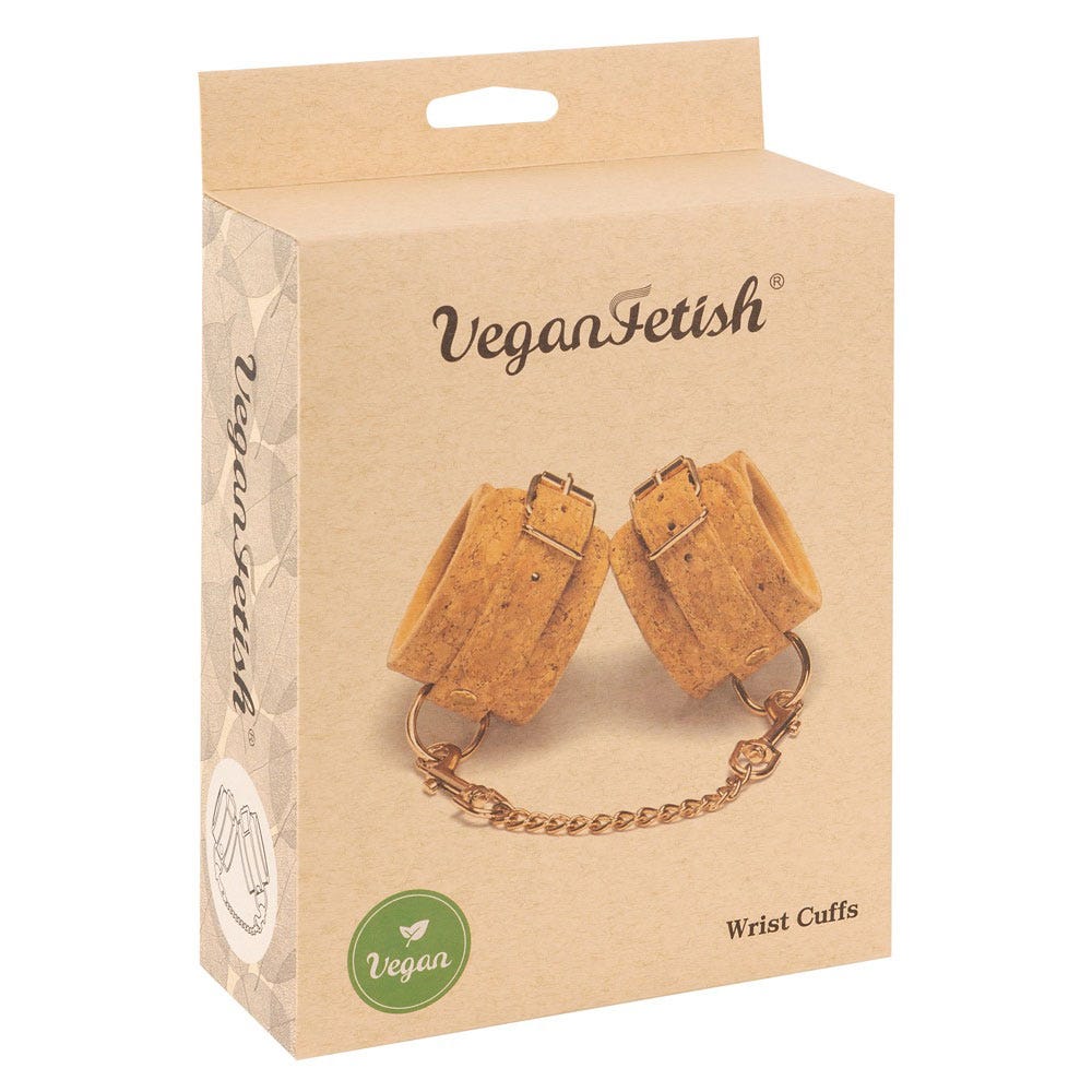 Vegan Handcuffs Beige i förpackning 