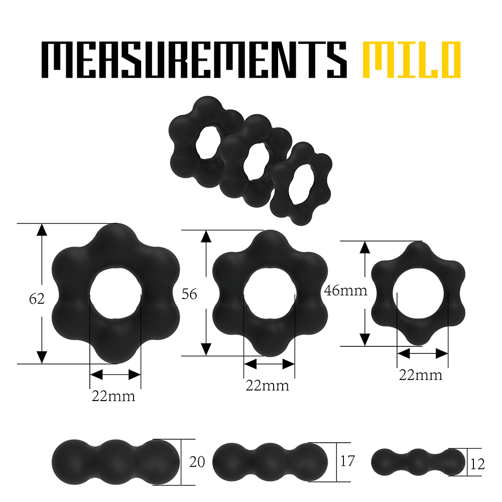 VelvOr Rooster Milo Cock Ring Set Svart - Lustly