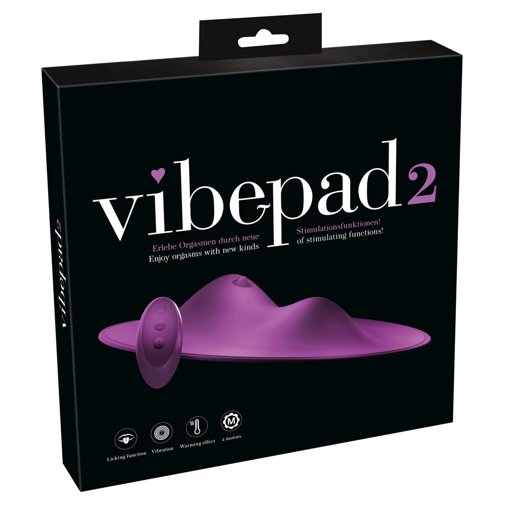 Vibepad 2 produktförpackning ståendes mot vit bakgrund.