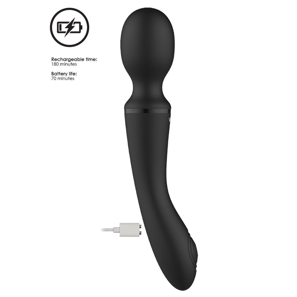 Vive Enora Wand &amp; Vibrator Black - Lustly