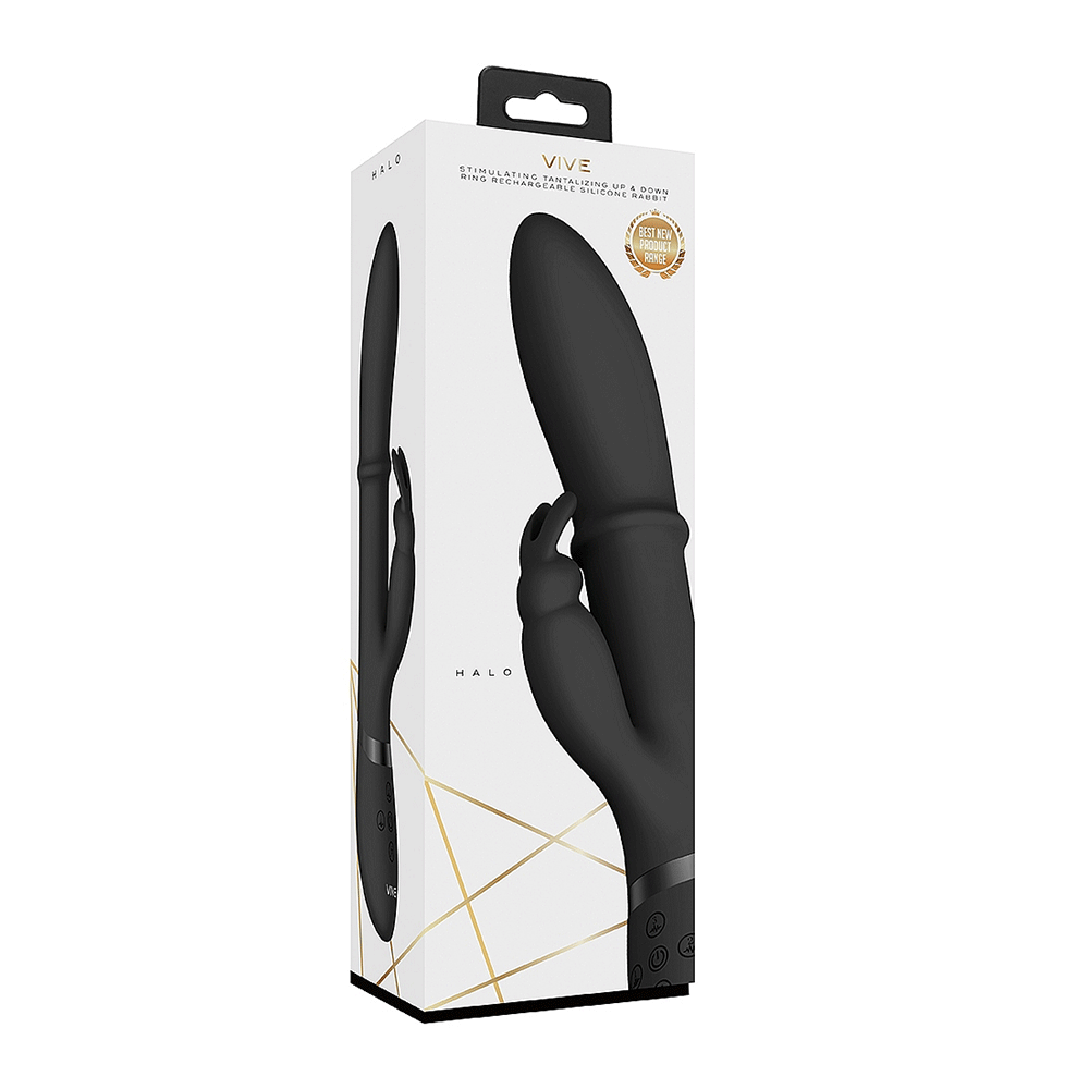 VIVE Halo Ring Rabbit Vibrator Black - Lustly