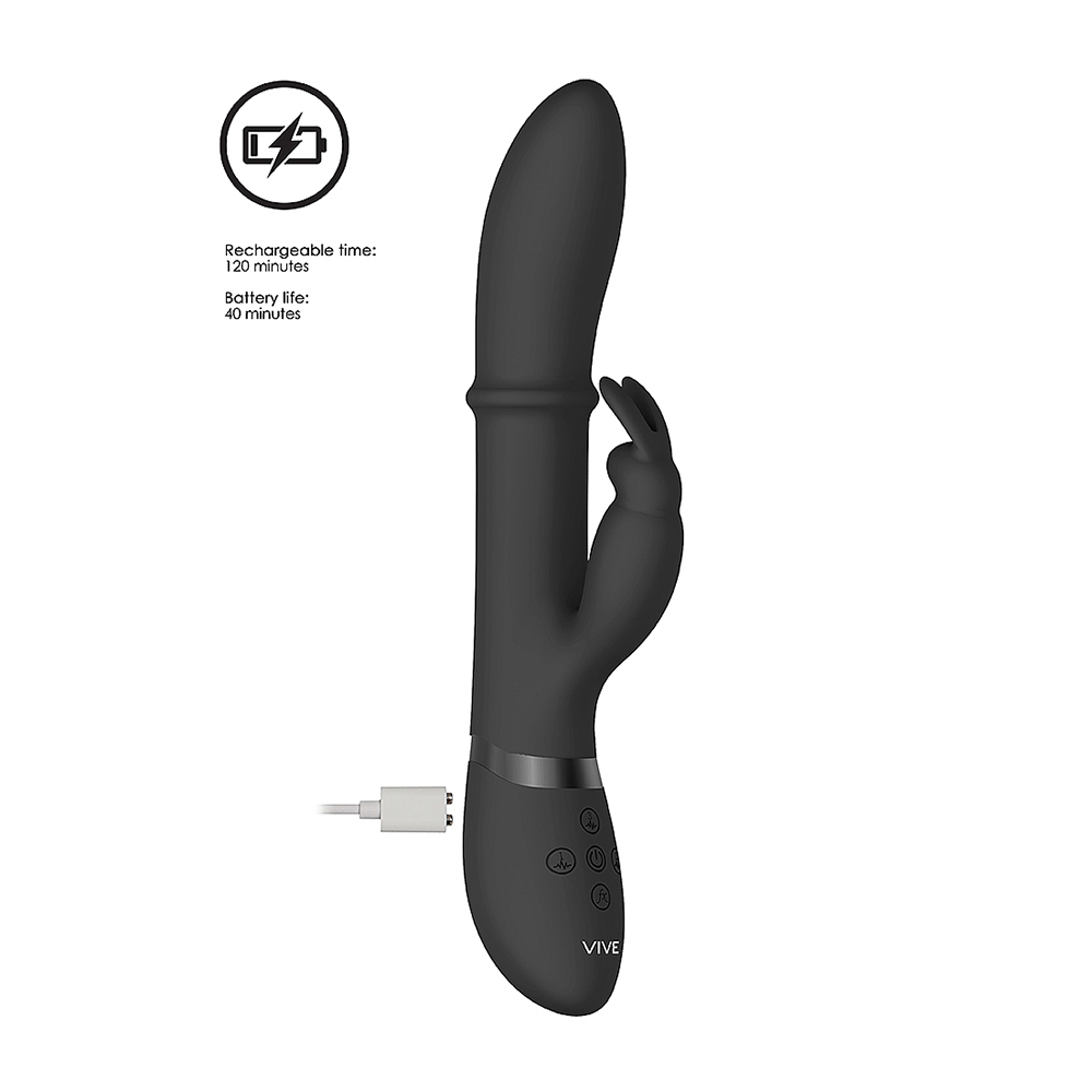 VIVE Halo Ring Rabbit Vibrator Black - Lustly
