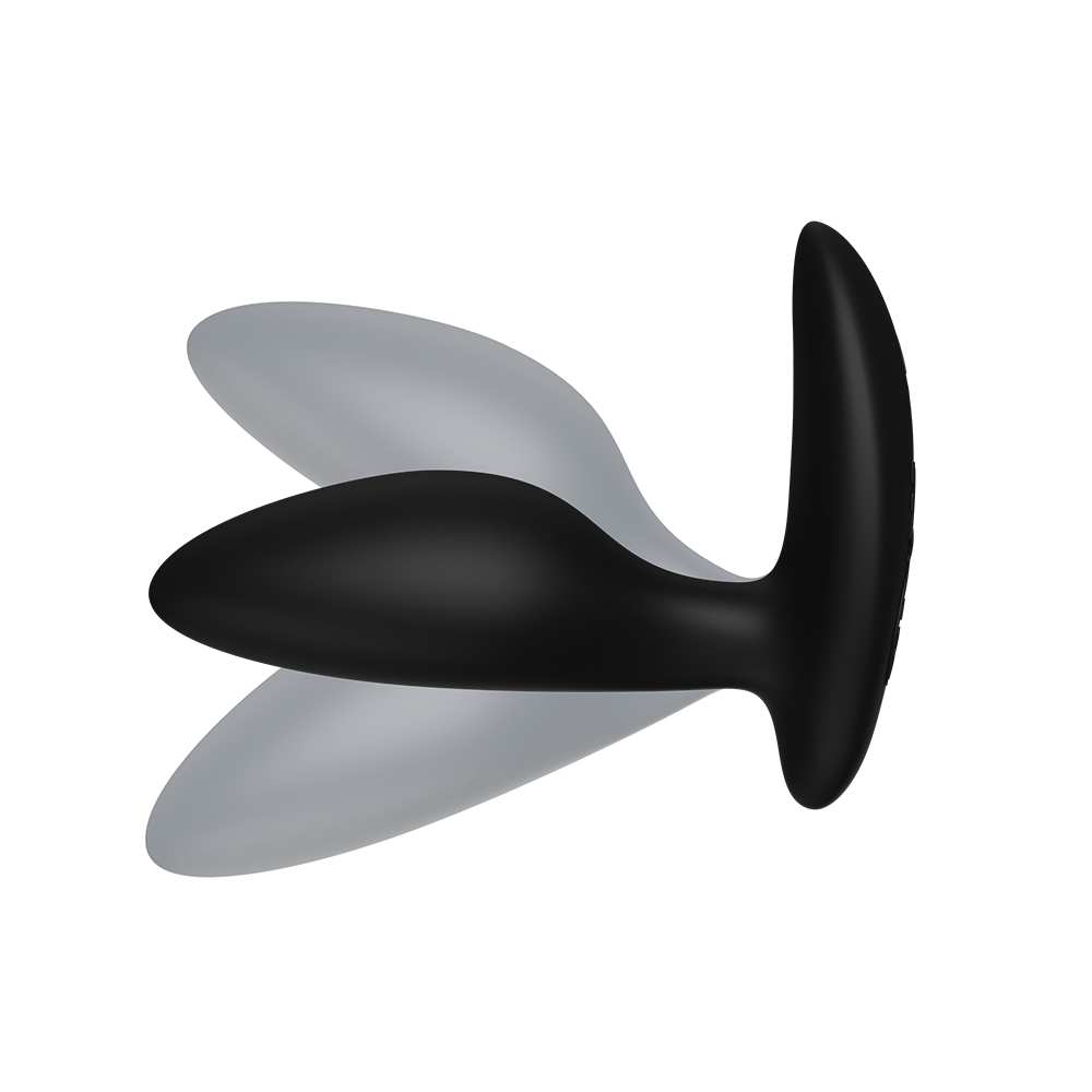 Vibrerande We-Vibe Ditto+ Satin Black mot vit bakgrund.