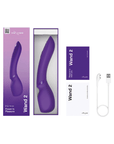 Förpackning av We-Vibe Wand 2 Purple, magic wand vibrator med elegant design och användarvänliga funktioner.