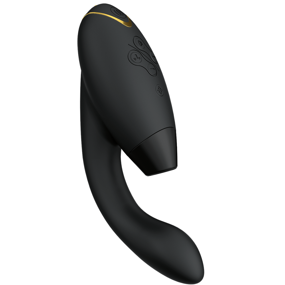 lodrät vinkel av Womanizer Duo 2 Black Rabbit Lufttrycksvibrator