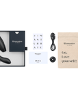 Womanizer Duo 2 Black Rabbit Lufttrycksvibrator tillbehör och laddsladd