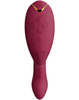 Womanizer Duo 2 Bordeaux vibrator framsida med knappar och funktioner