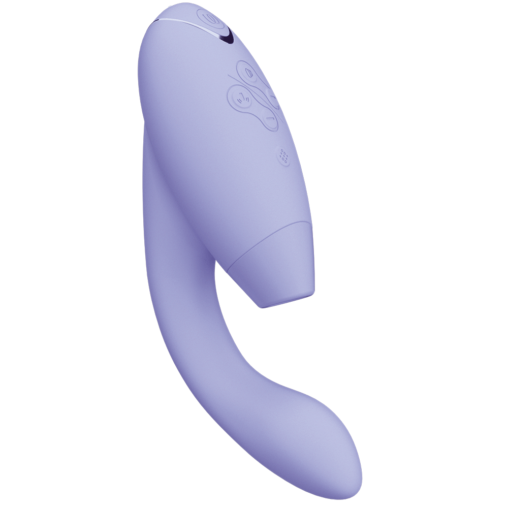 sidvy av Womanizer Duo 2 Lilac lufttrycksvibrator och g-punktsvibrator