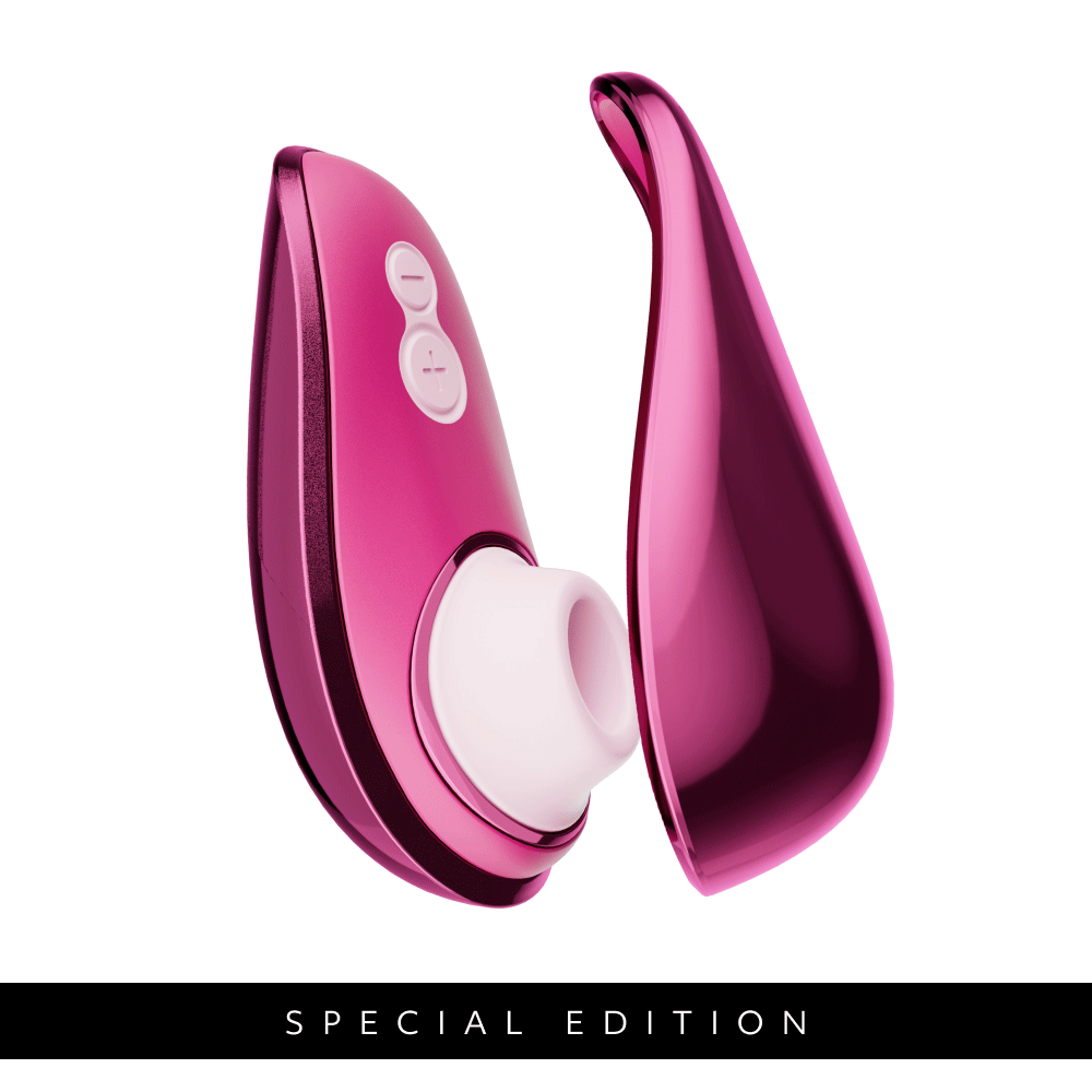 Womanizer Liberty 2 klitorisvibrator Special Edition i rosa med skyddande lock.