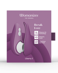 Womanizer Liberty 2 Purple produktförpackning mot vit bakgrund.