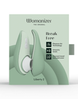 Womanizer Liberty 2 Sage produktförpackning mot vit bakgrund.