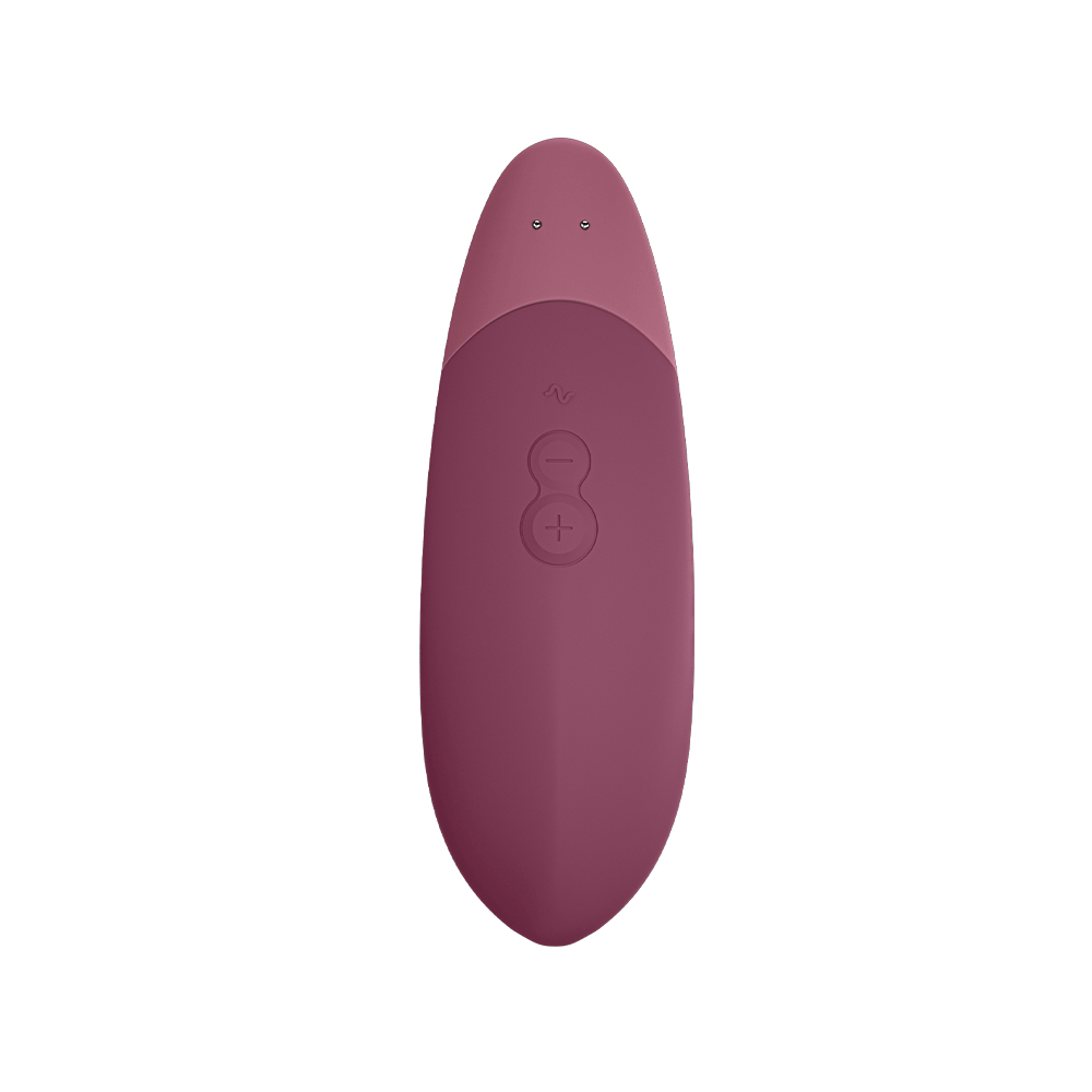 Baksida av Womanizer Vibe Dusky Pink Klitorisvibrator.