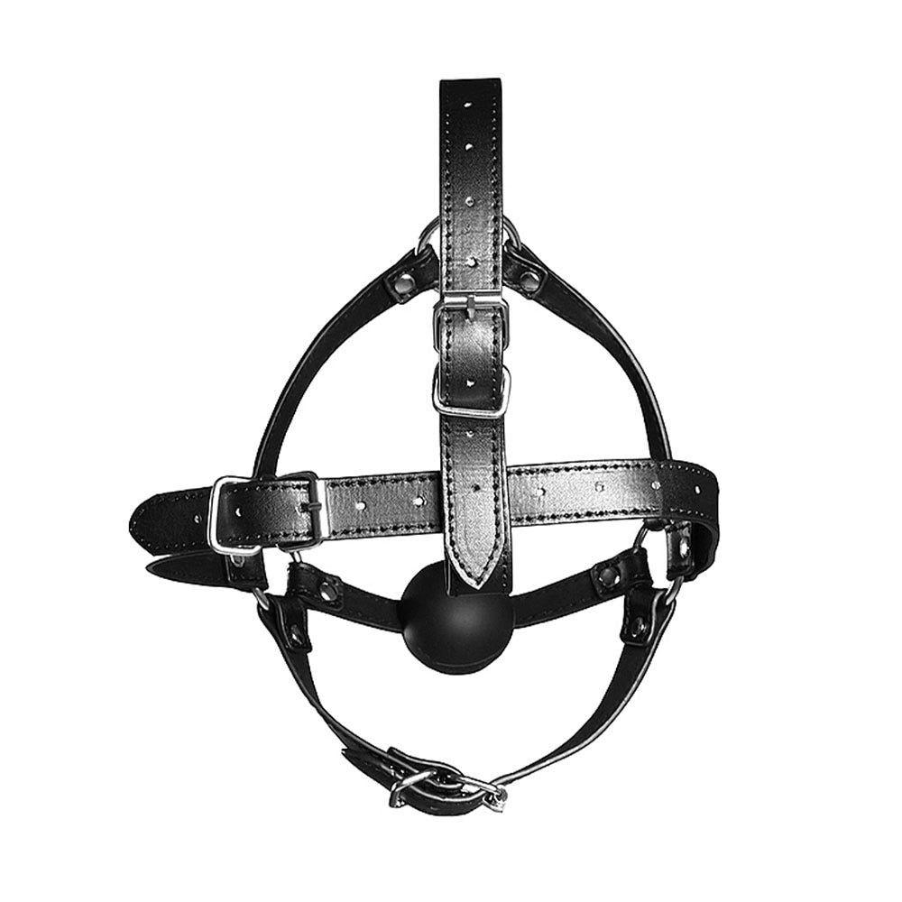 Baksida av XTREME Head Harness with Solid Ball Gag mot vit bakgrund.