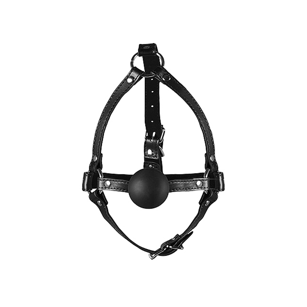 Framsida av XTREME Head Harness with Solid Ball Gag mot vit bakgrund. Lustly.se