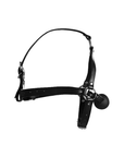 Sidvinklad XTREME Head Harness with Solid Ball Gag mot vit bakgrund. Lustly.se