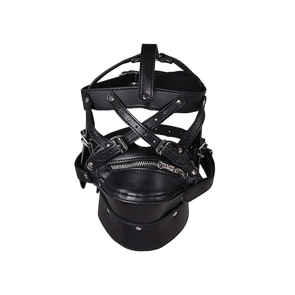 XTREME Head Harness with Zip - up Mouth and Lock - Lustly