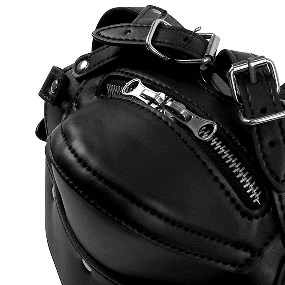 Närbild på XTREME Head Harness with Zip-up Mouth and Lock munlås mot vit bakgrund.